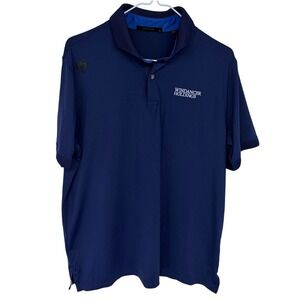 Greyson Golf Polo Shirt‎ Men's Large Navy Blue Snap Buttons Ringer Windancer